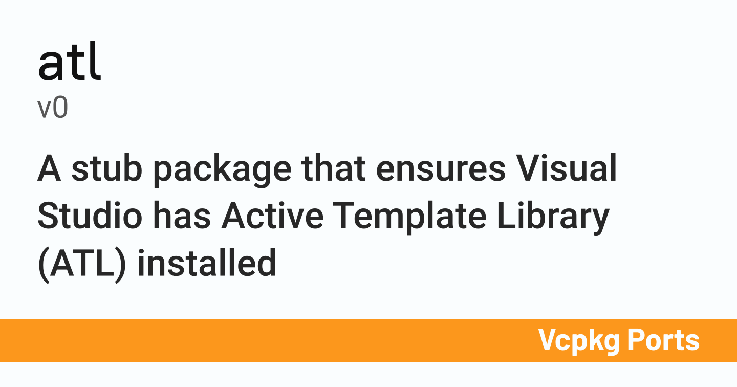 atl v0 - Vcpkg Ports