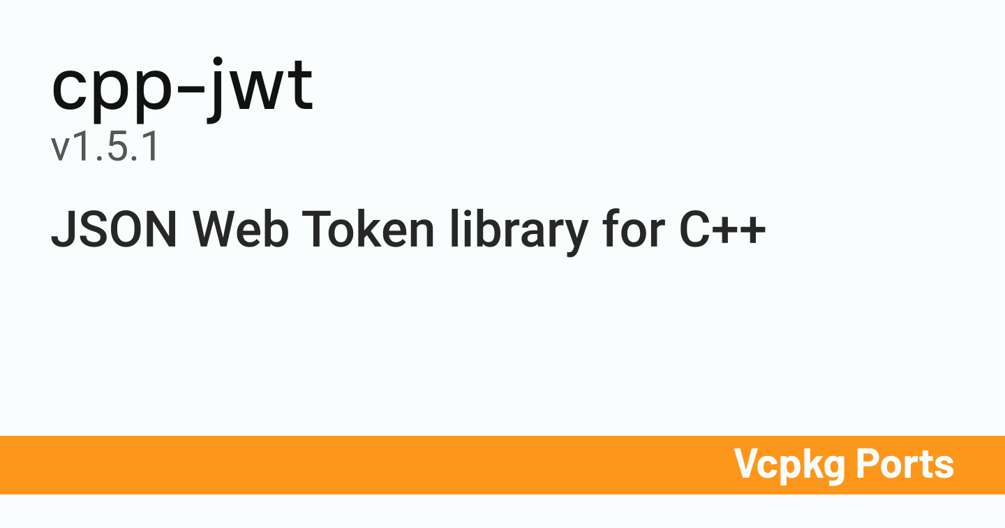 cpp-jwt v1.5.1 - Vcpkg Ports