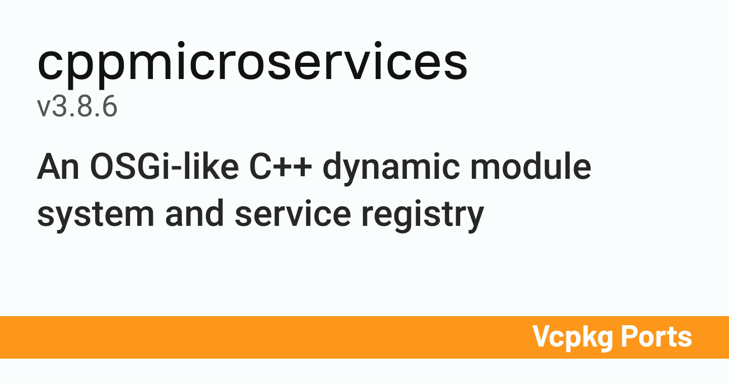 cppmicroservices v3.8.6 - Vcpkg Ports