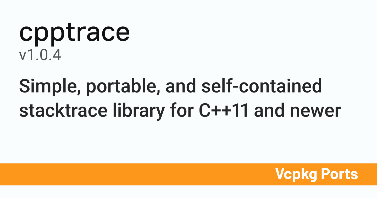 Cpptrace V1 0 4 Vcpkg Ports