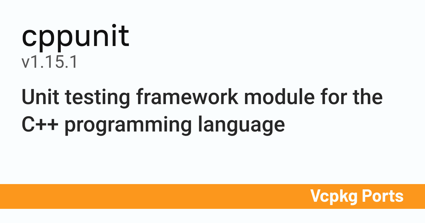 cppunit v1.15.1 - Vcpkg Ports