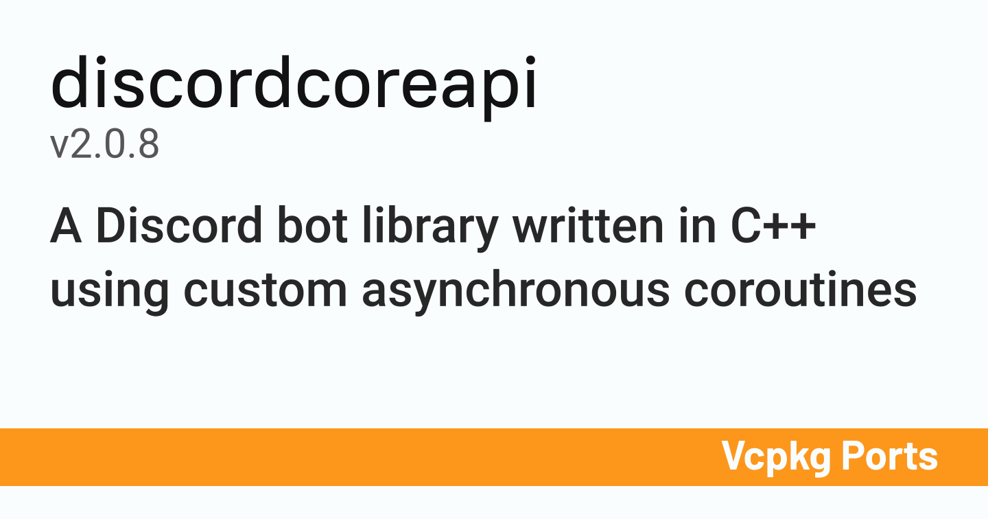 discordcoreapi v2.0.8 - Vcpkg Ports