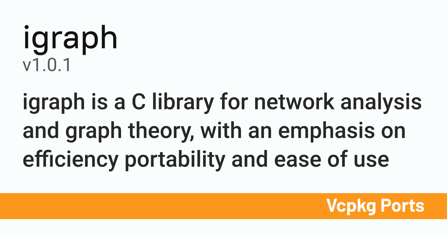 igraph v1.0.1 - Vcpkg Ports