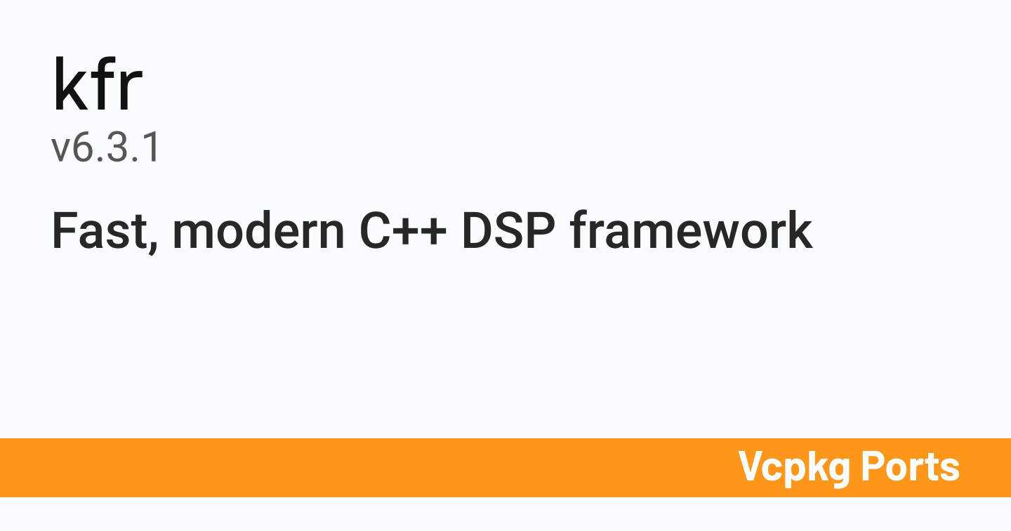 kfr v6.3.1 - Vcpkg Ports