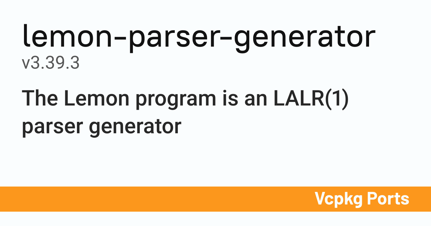 lemonparsergenerator v3.39.3 Vcpkg Ports