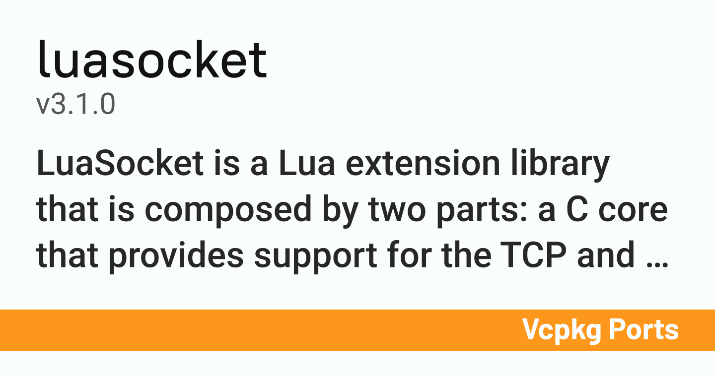 luasocket v3.1.0 - Vcpkg Ports