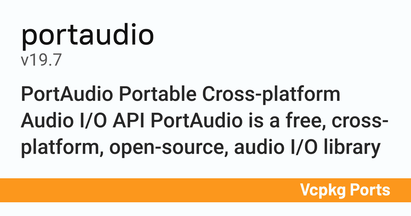 portaudio v19.7 Vcpkg Ports