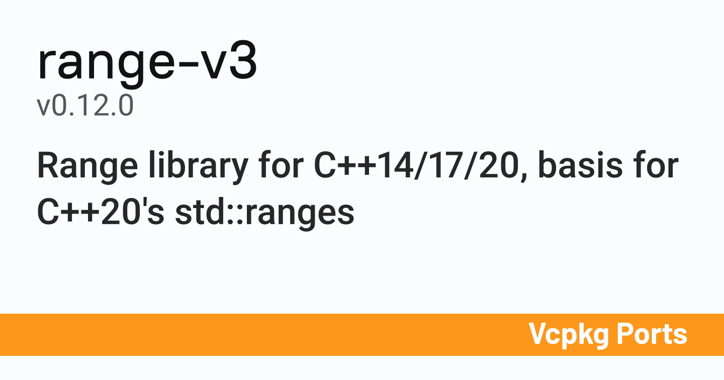 rangev3 v0.12.0 Vcpkg Ports