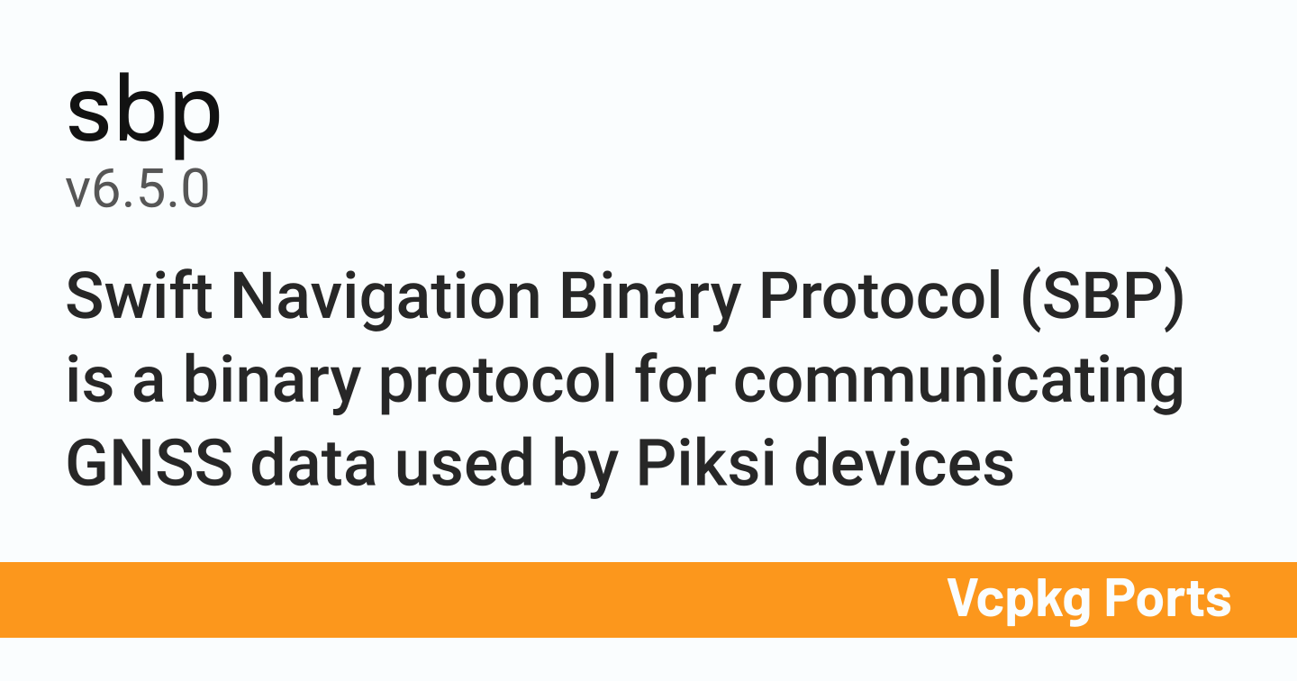 sbp v6.5.0 - Vcpkg Ports