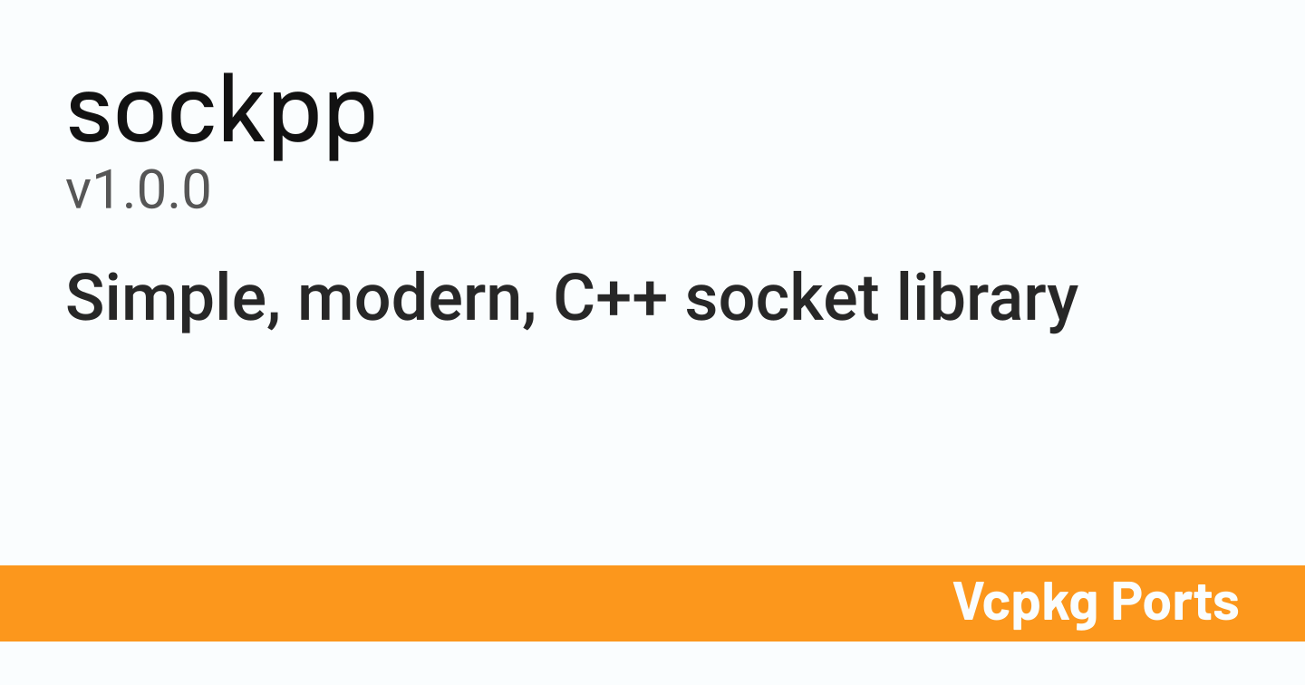 sockpp v1.0.0 - Vcpkg Ports