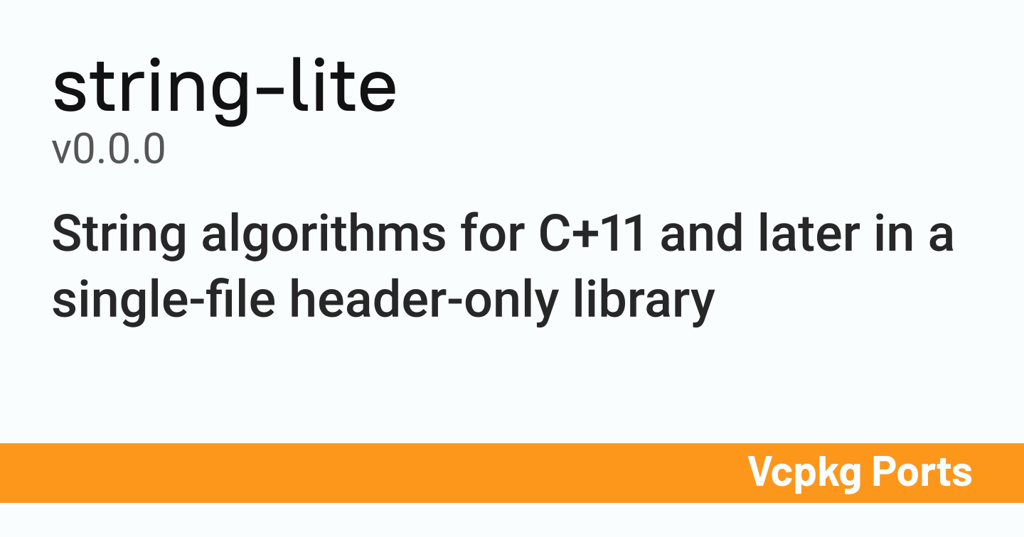 string-lite v0.0.0 - Vcpkg Ports