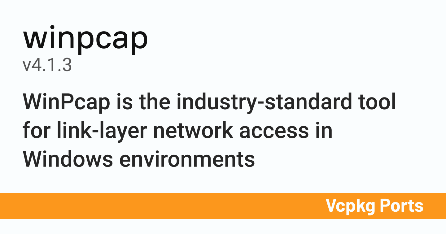 winpcap v4.1.3 Vcpkg Ports