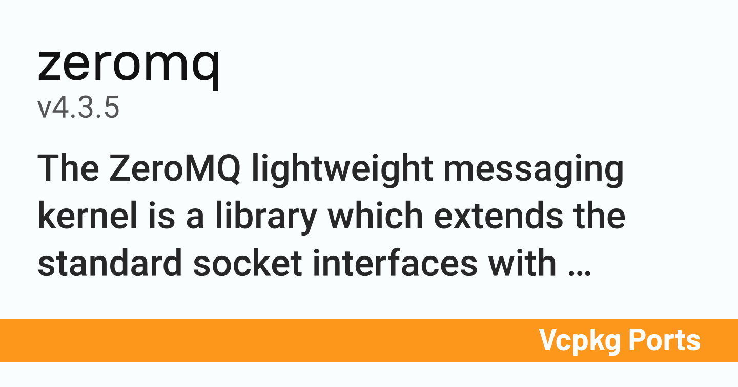 zeromq v4.3.5 Vcpkg Ports